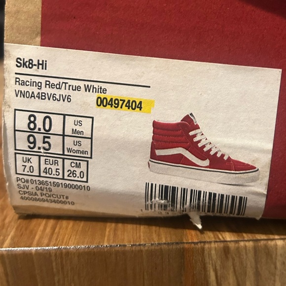 New with tags and box Vans Sk8-Hi - Picture 7 of 7